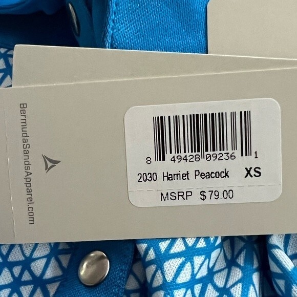 Bermuda Sands Golf Top Polo Harriet Peacock Sleeveless with Snaps Size XS NEW - Picture 12 of 12
